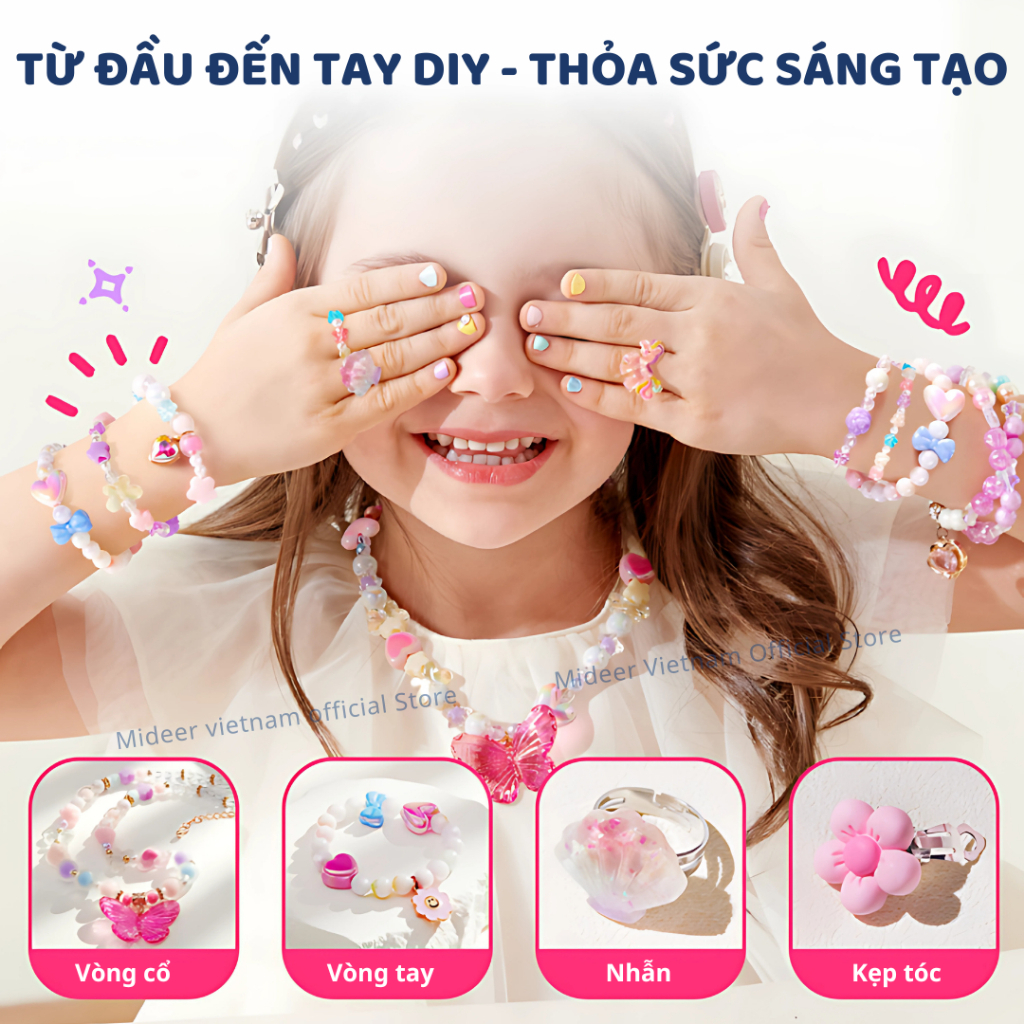 Bộ Phụ Kiện Trang Sức Cho Bé Gái Charm Bracelet Making Kit 8+