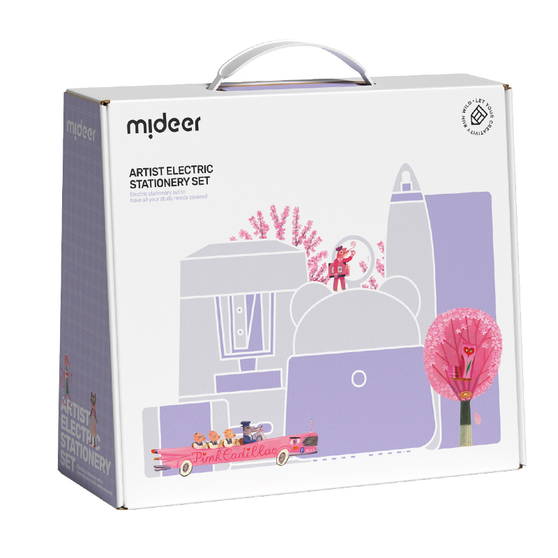 Bộ Gọt Bút Chì Tự Động Cao Cấp Mideer Artist Electric Stationery Set- Candy Purple 3+
