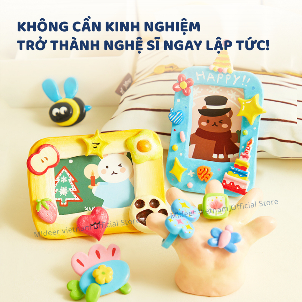 Đất Sét Tạo Hình Tự Khô Cho Bé Mideer Modeling Clay Set 8+