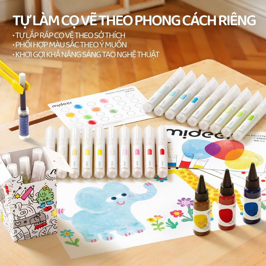 Bộ Tự Làm Bút Màu DIY Cho Bé Mideer Mix & Make Marker 3+
