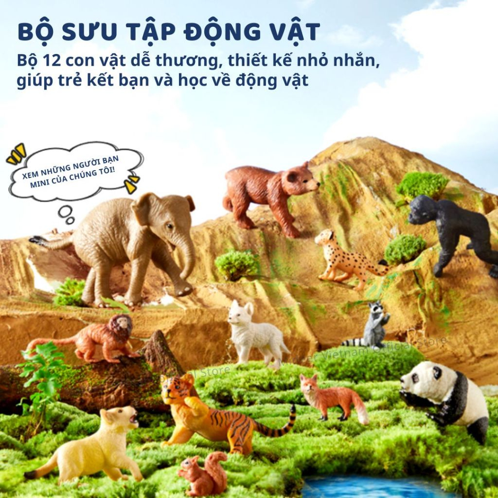 Đồ Chơi Mô Hình Động Vật Thú Rừng 12 Con Mideer Pocket Friends 3+