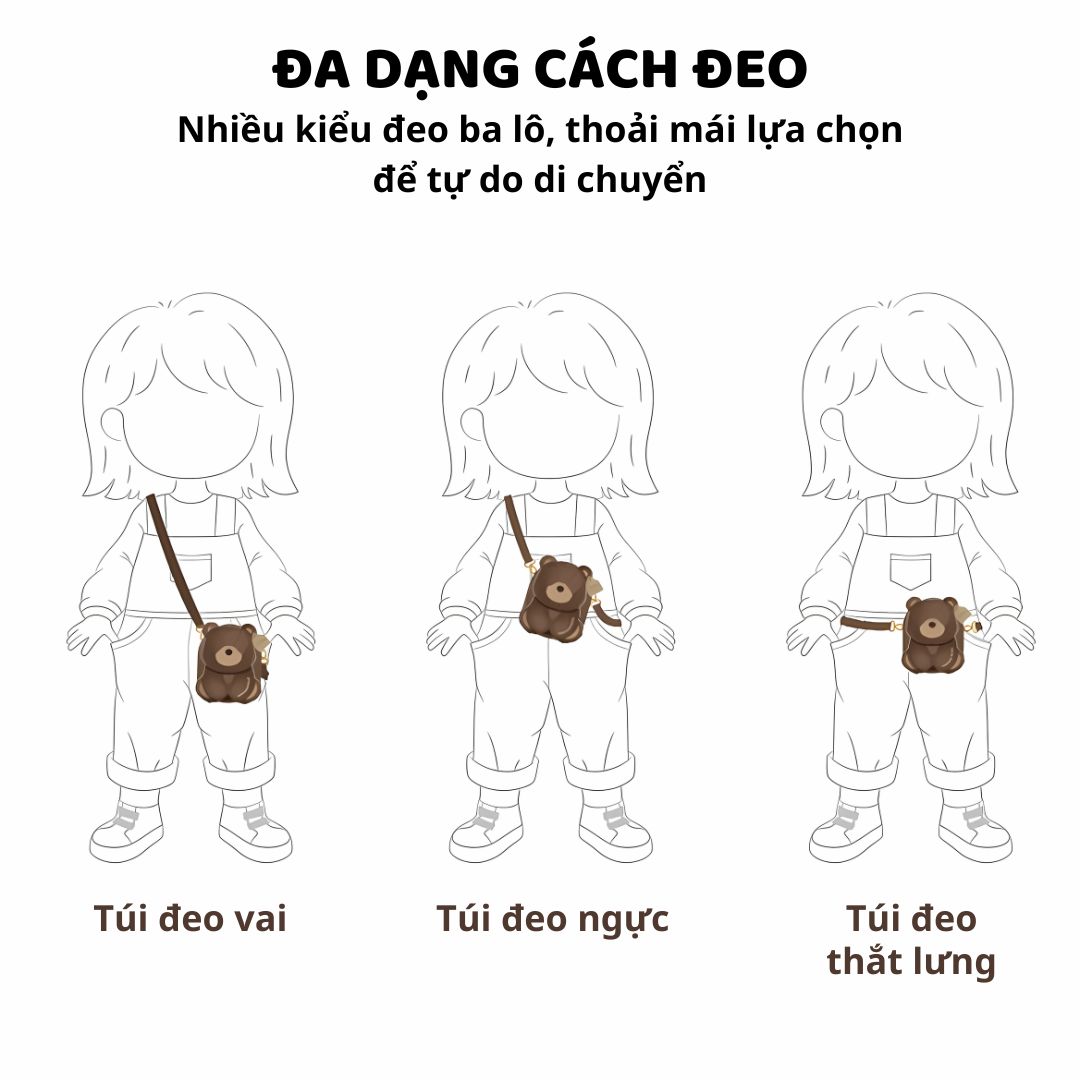 Túi Đeo Chéo Cho Bé Zoyzoii Kids Crossbody Bag B81- Thỏ Hồng