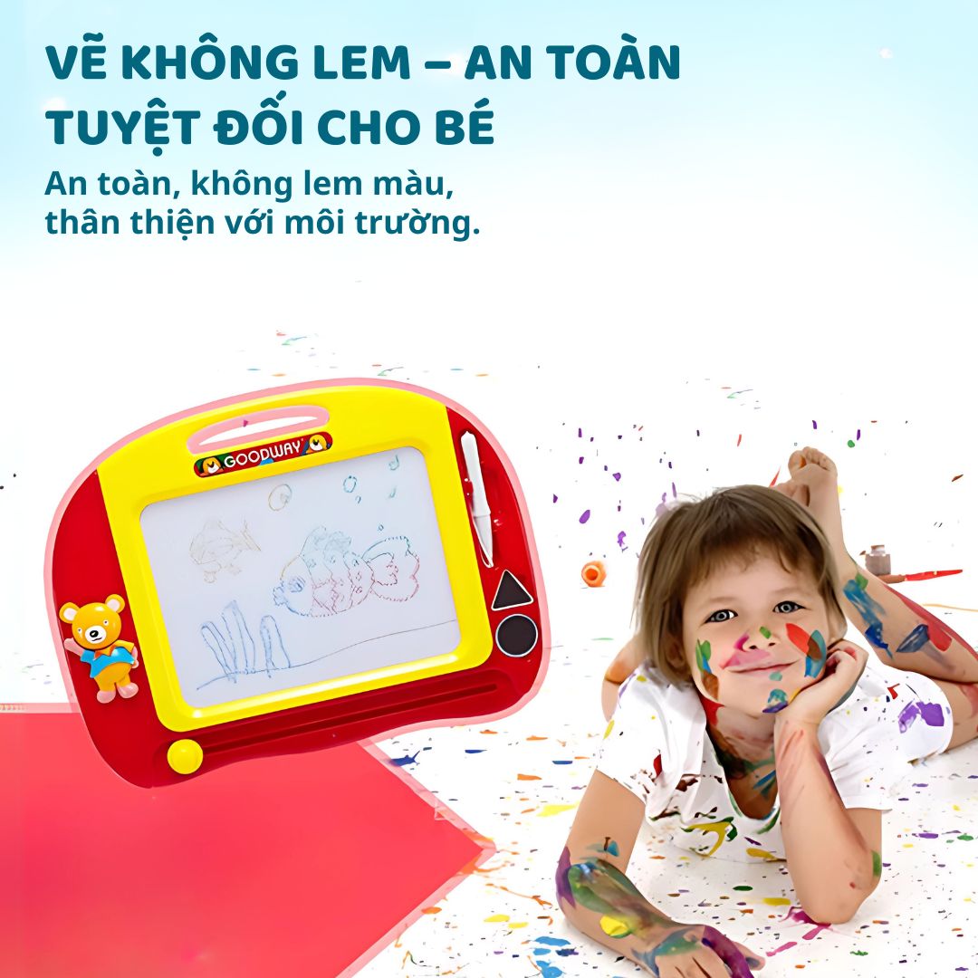 Bảng Vẽ Nam Châm Tự Xóa Cho Bé Goodway Writing Board 3+