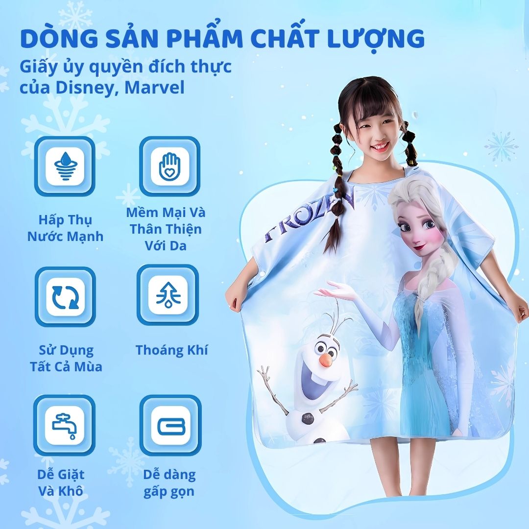 Áo Choàng Tắm Nhanh Khô Trẻ Em Chính Hãng Mesuca Marvel- Spider Man 3+