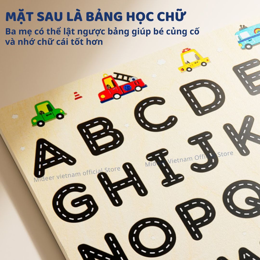 Bảng Gỗ Mê Cung Nam Châm Cho Bé Mideer Magnetic Maze Parking Lot 3+