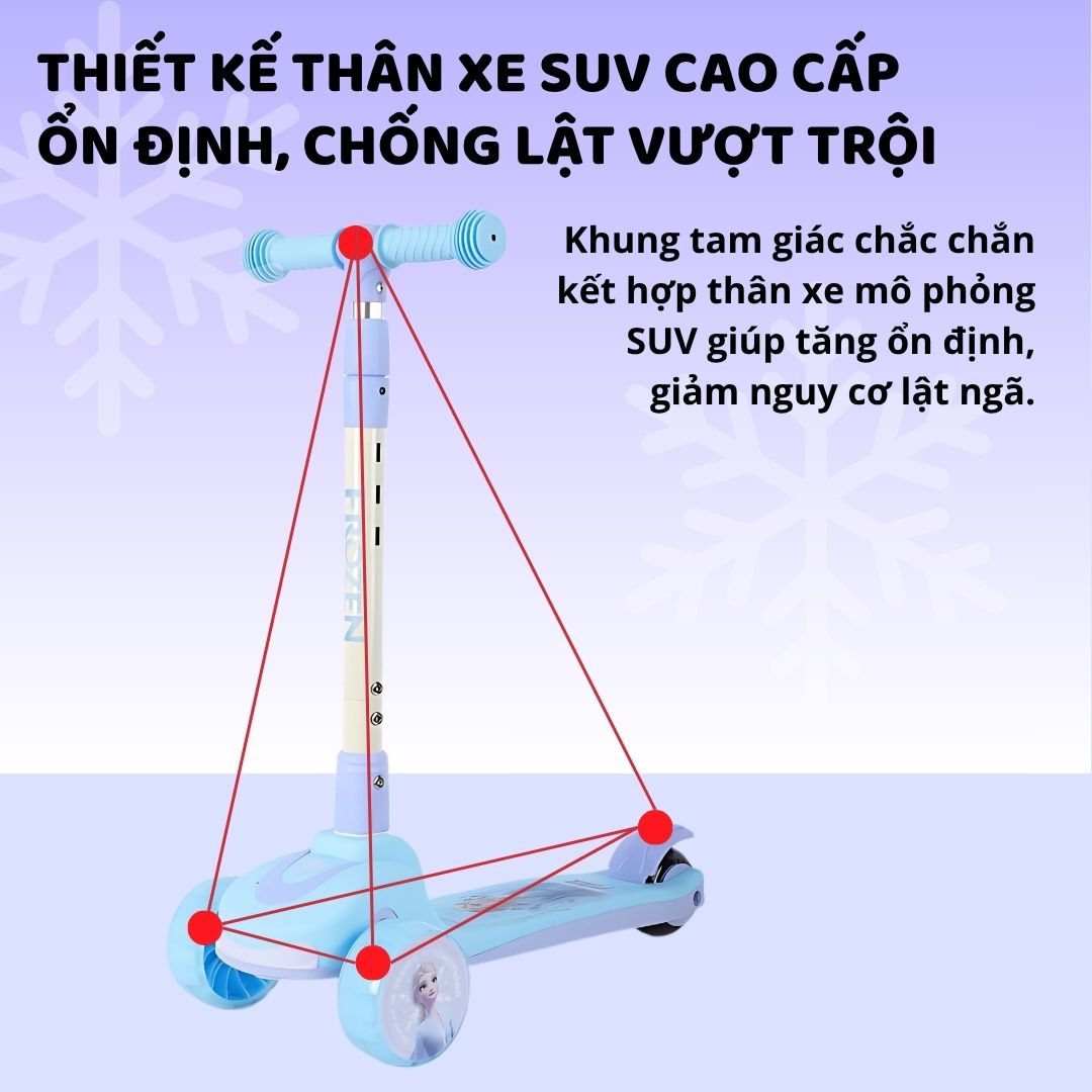 Xe Scooter Gấp Gọn Cho Bé Mesuca Disney- Mickey 3+