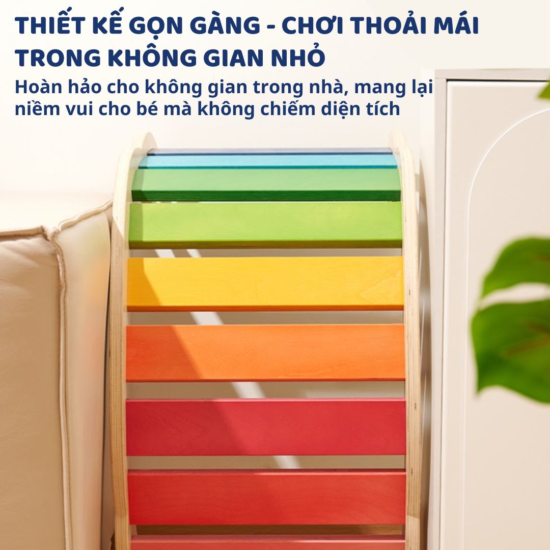 Ván Thăng Bằng Bập Bênh Mideer Rainbow Wooden Climber 18m+