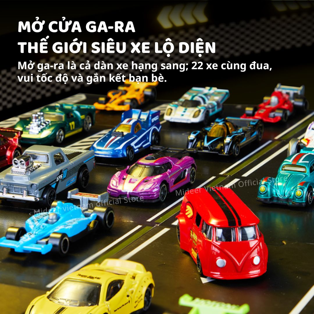 Đồ Chơi Mô Hình Ô Tô Kim Loại Kèm Đường Đua Mideer Speed Garage Track 3+