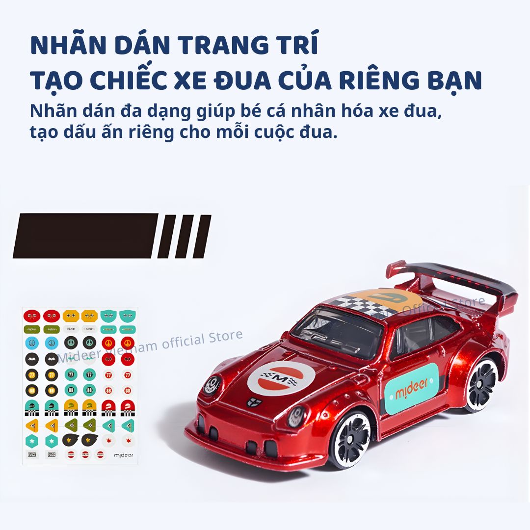 Đồ Chơi Mô Hình Ô Tô Kim Loại Kèm Đường Đua Mideer Speed Garage Track 3+