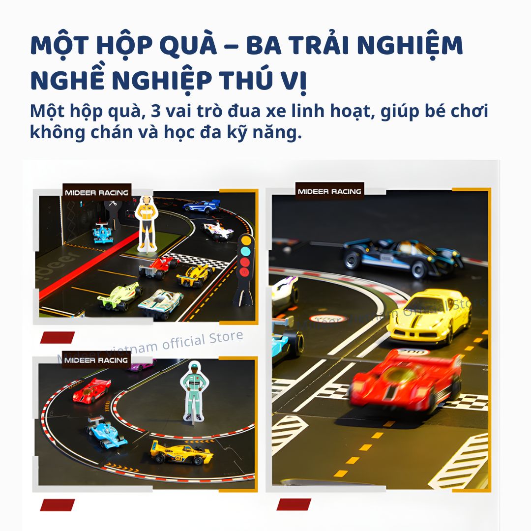 Đồ Chơi Mô Hình Ô Tô Kim Loại Kèm Đường Đua Mideer Speed Garage Track 3+