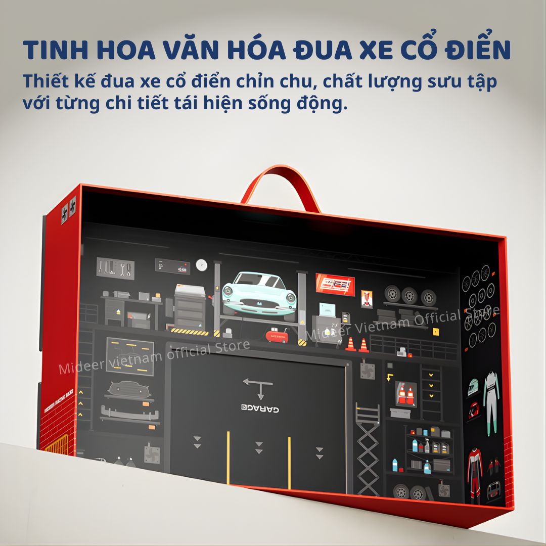 Đồ Chơi Mô Hình Ô Tô Kim Loại Kèm Đường Đua Mideer Speed Garage Track 3+
