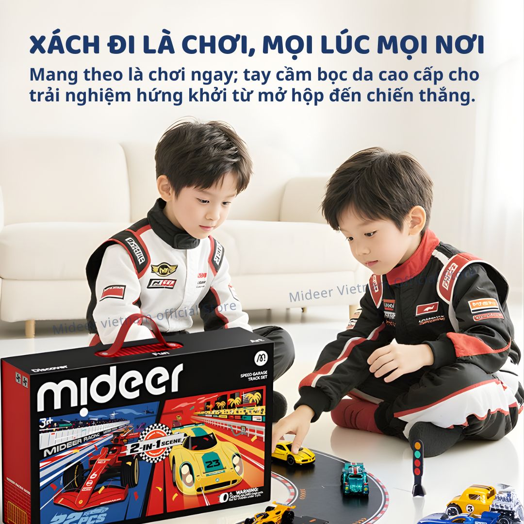 Đồ Chơi Mô Hình Ô Tô Kim Loại Kèm Đường Đua Mideer Speed Garage Track 3+