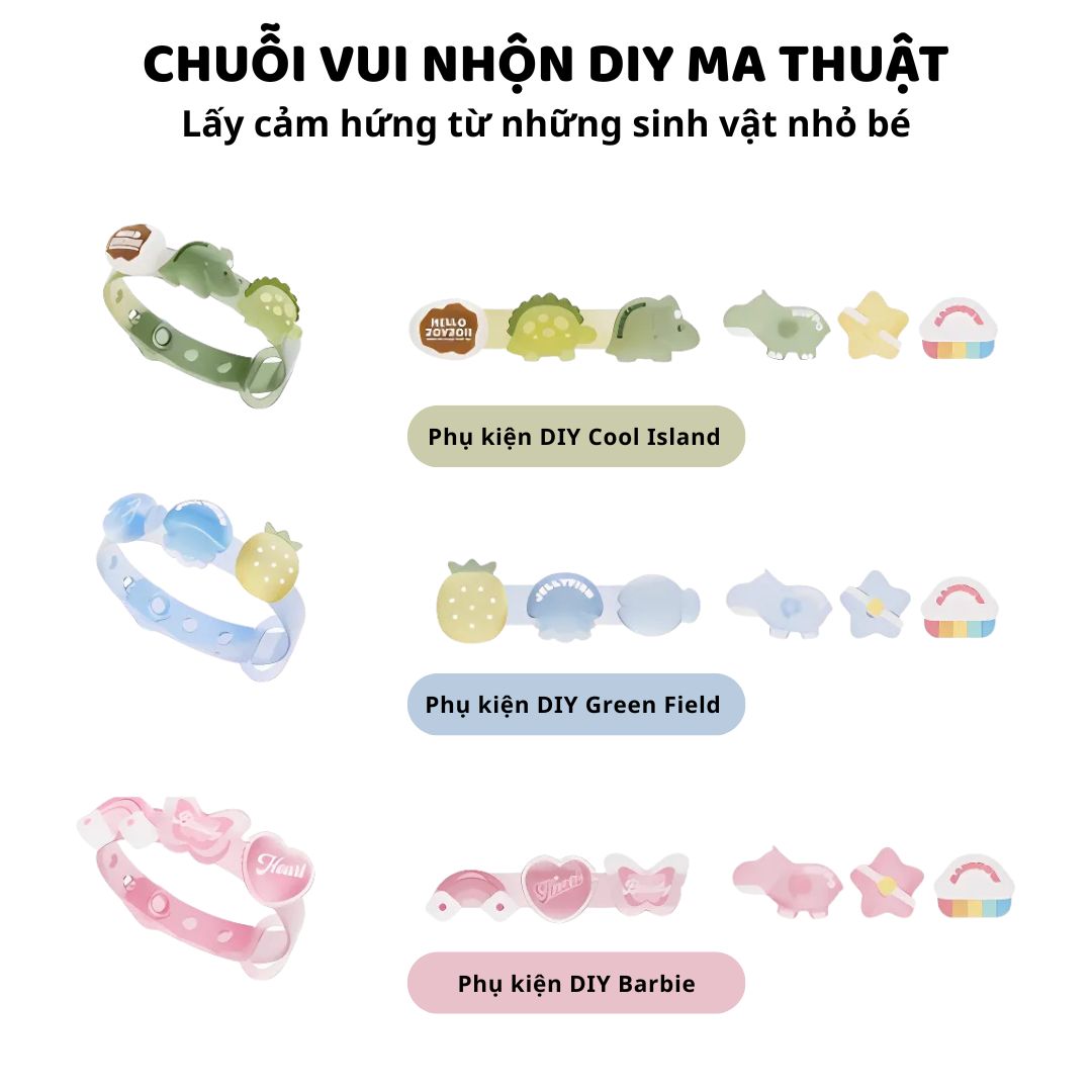 Vòng Đeo Tay Tinh Dầu Đuổi Muỗi Cho Bé Zoyzoii DIY Essential Oil Bracelet E21- Green