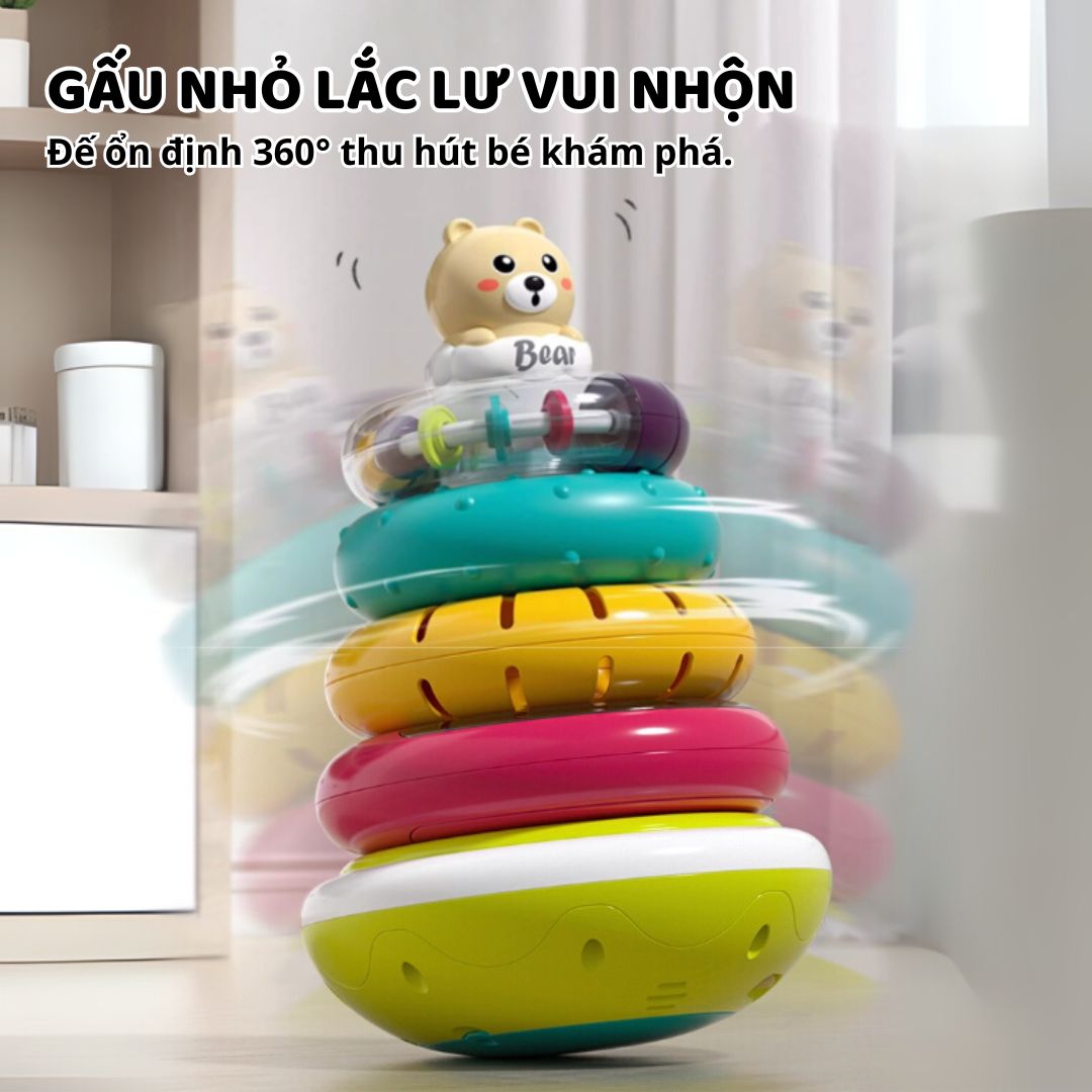 Đồ Chơi Tháp Xếp Chồng Montessori Cho Bé Goodway Stacking Rings 6m+