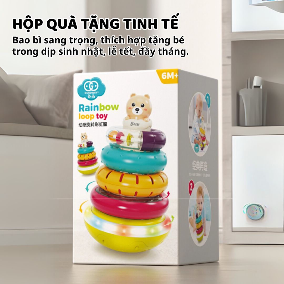 Đồ Chơi Tháp Xếp Chồng Montessori Cho Bé Goodway Stacking Rings 6m+
