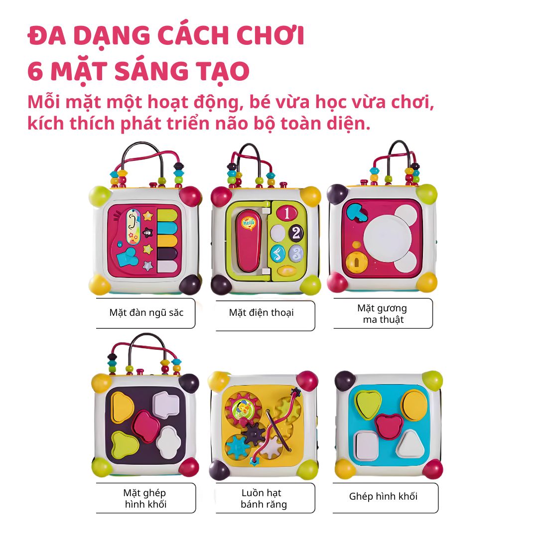Hộp Bận Rộn Cho Bé Sơ Sinh Goodway Activity Cube- Màu Trắng 10m+