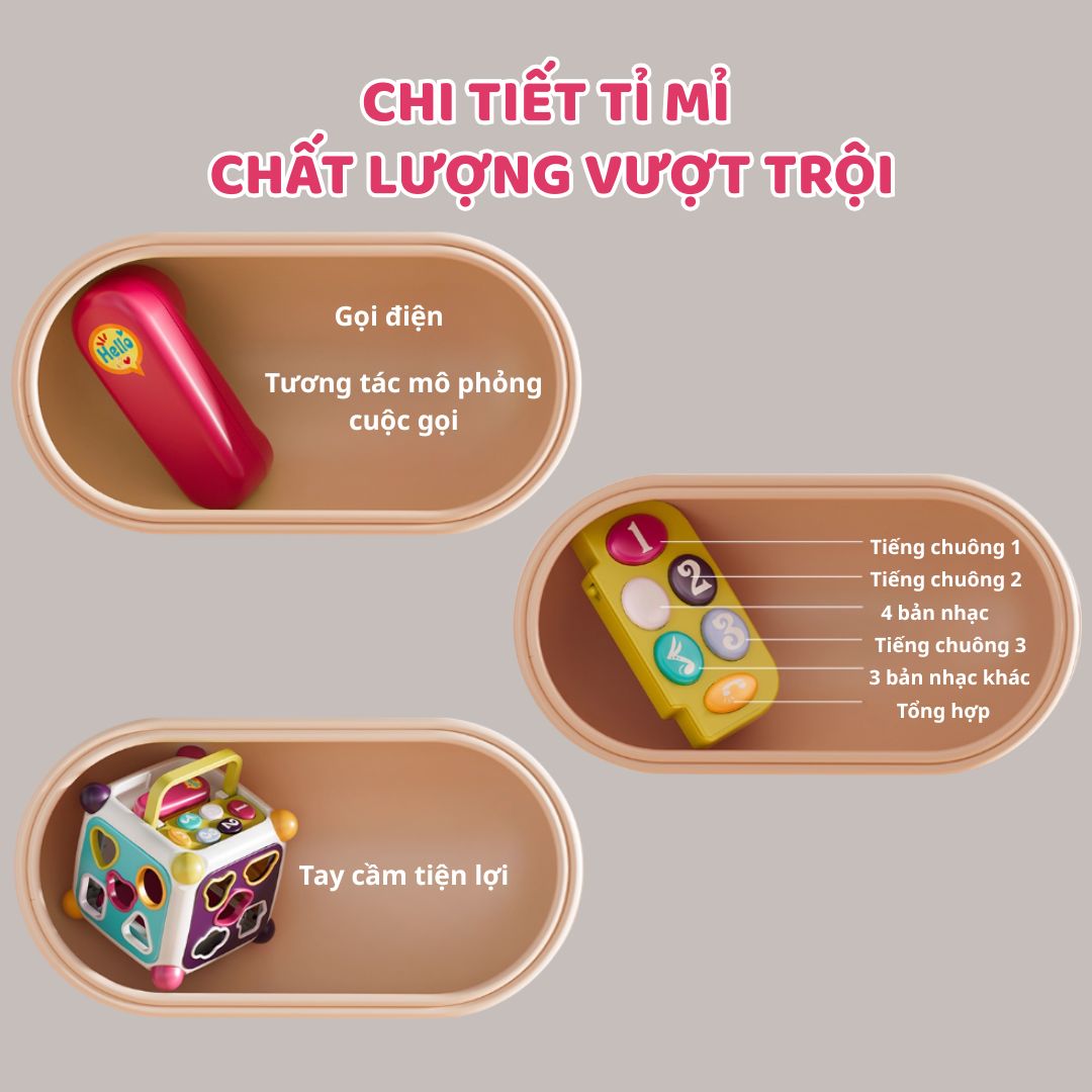Hộp Bận Rộn Cho Bé Sơ Sinh Goodway Activity Cube- Màu Trắng 10m+