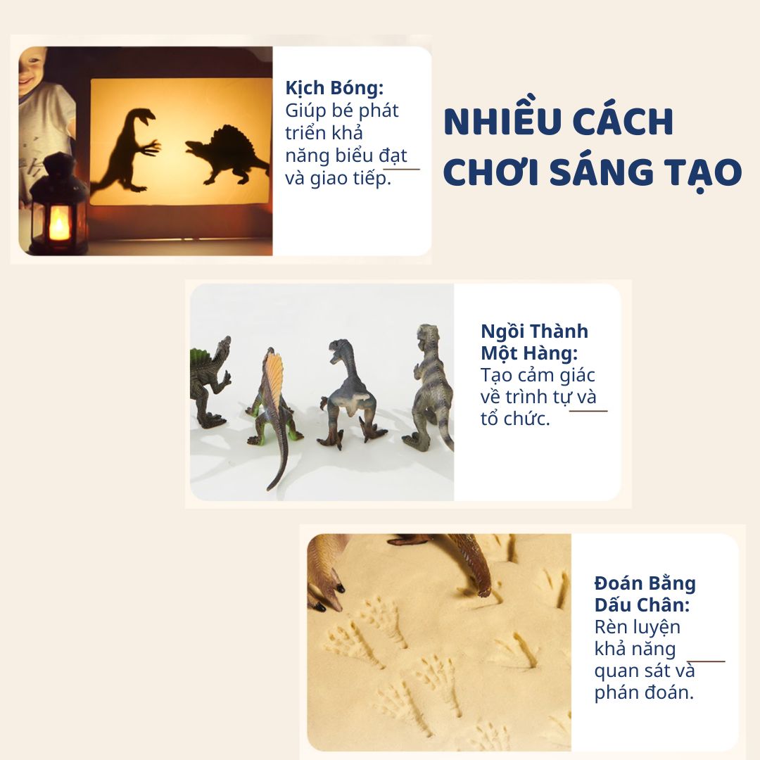 Mô Hình Khủng Long Cao Cấp 24 Con Mideer Dinosaur Toys Set 3+