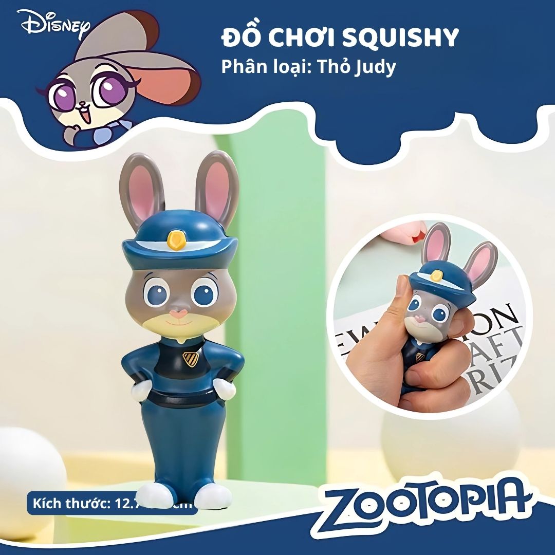 Đồ Chơi Squishy Giảm Căng Thẳng Chính Hãng Zootopia Disney- Judy 8+