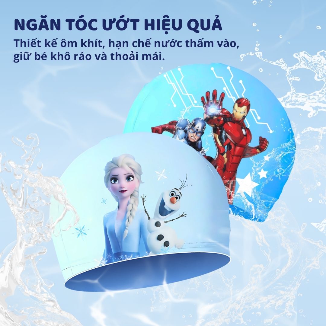 Mũ Bơi Silicon Trẻ Em Chính Hãng Marvel Disney- Frozen Elsa 3+
