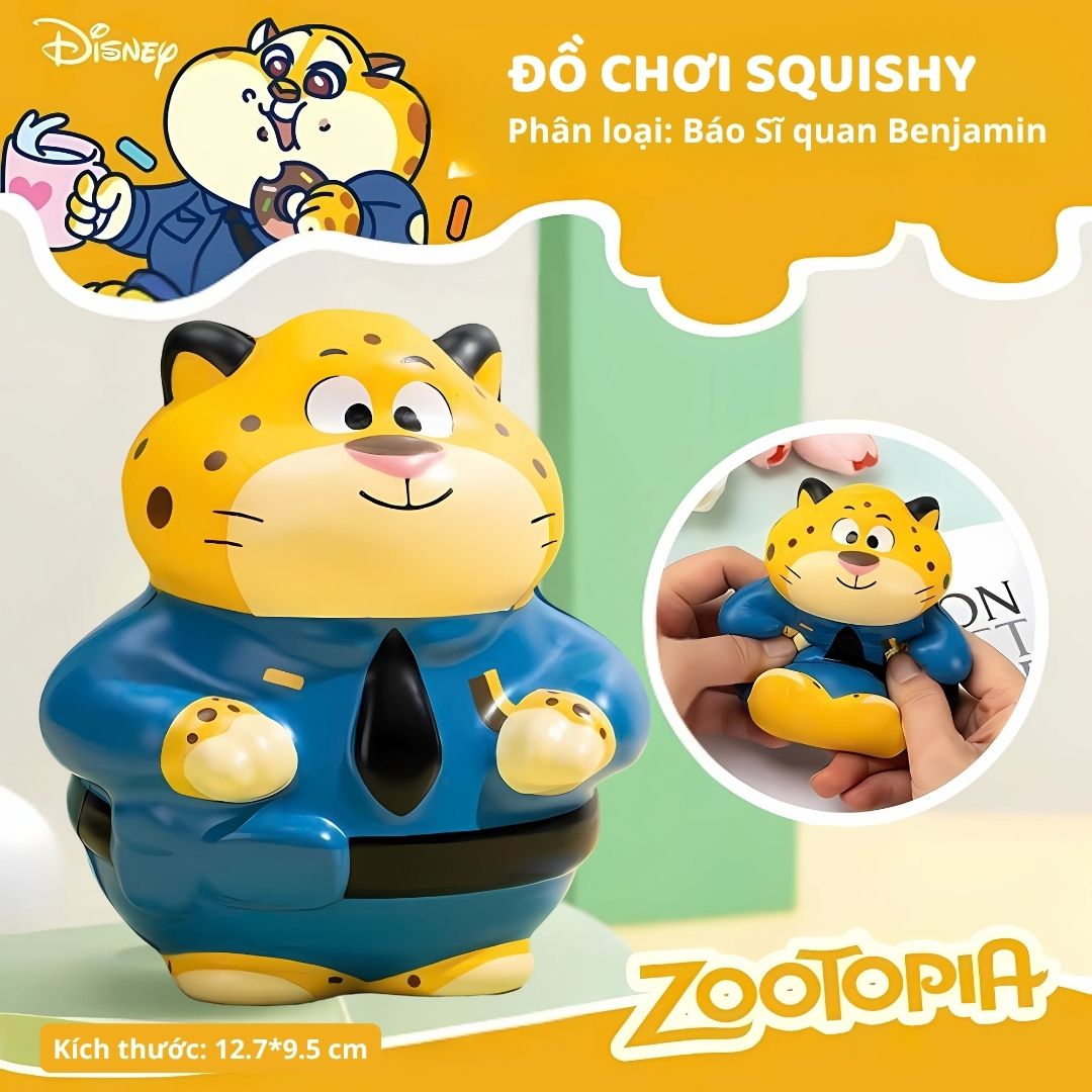Đồ Chơi Squishy Giảm Căng Thẳng Chính Hãng Zootopia Disney- Clawhauser 8+