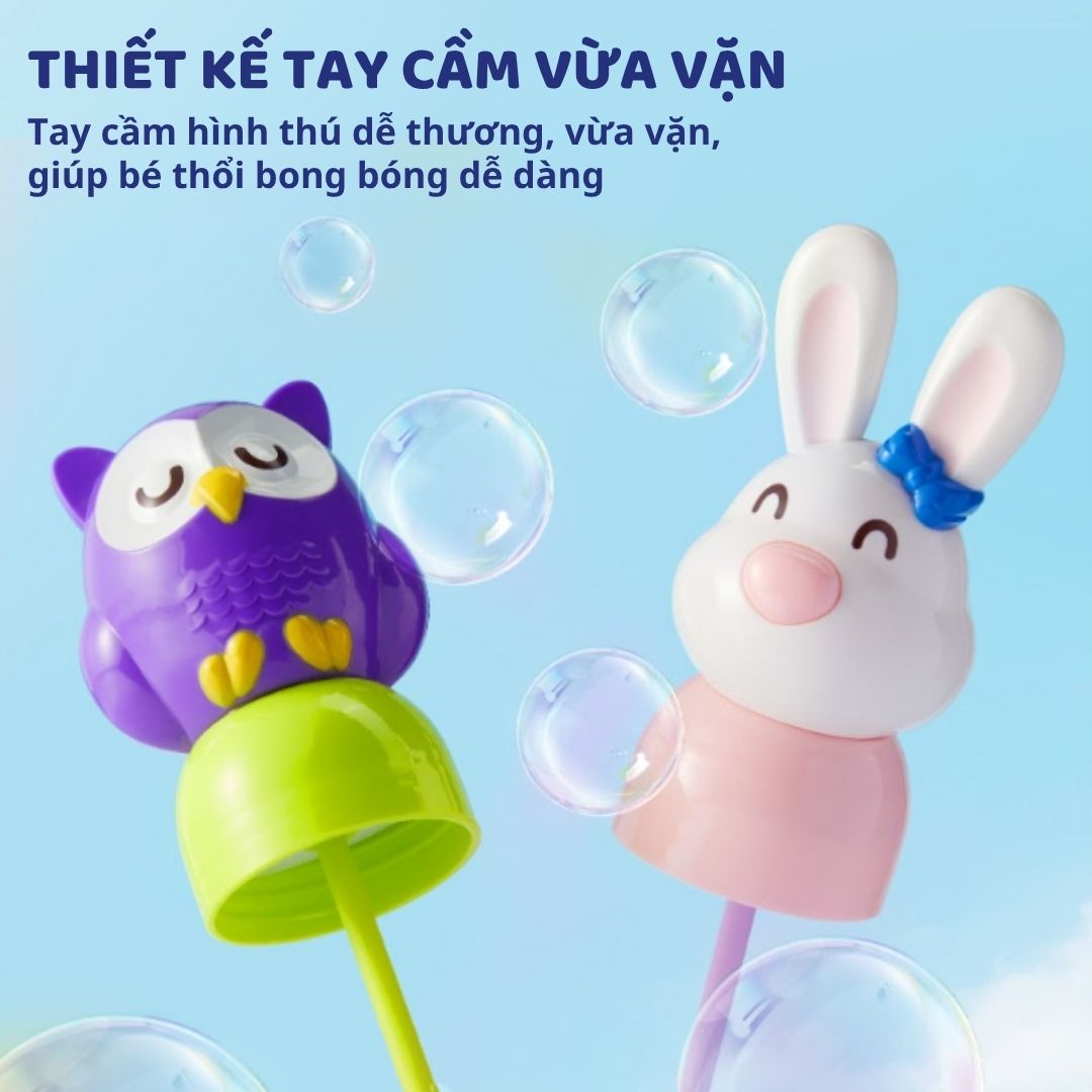 Thổi Bong Bóng Xà Phòng Mideer Bubbles Wand- Cute Bunny 3+