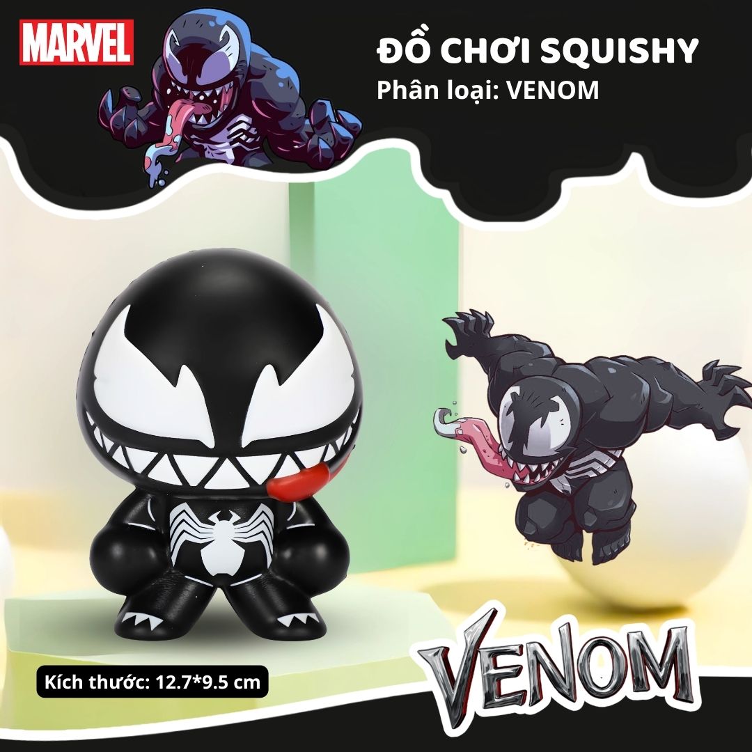 Đồ Chơi Squishy Giảm Căng Thẳng Chính Hãng Marvel Disney- Venom 8+