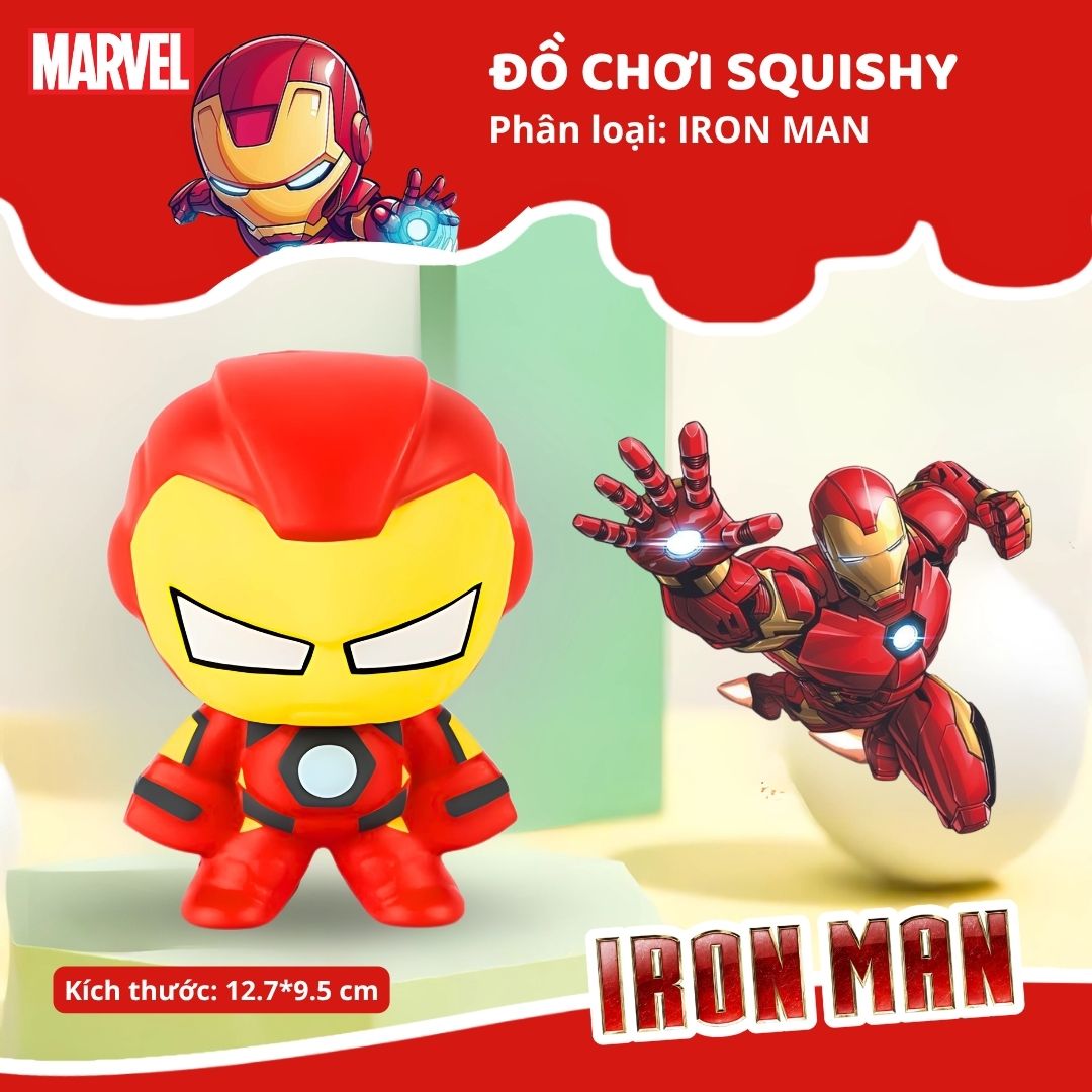 Đồ Chơi Squishy Giảm Căng Thẳng Chính Hãng Marvel Disney- Iron man 8+
