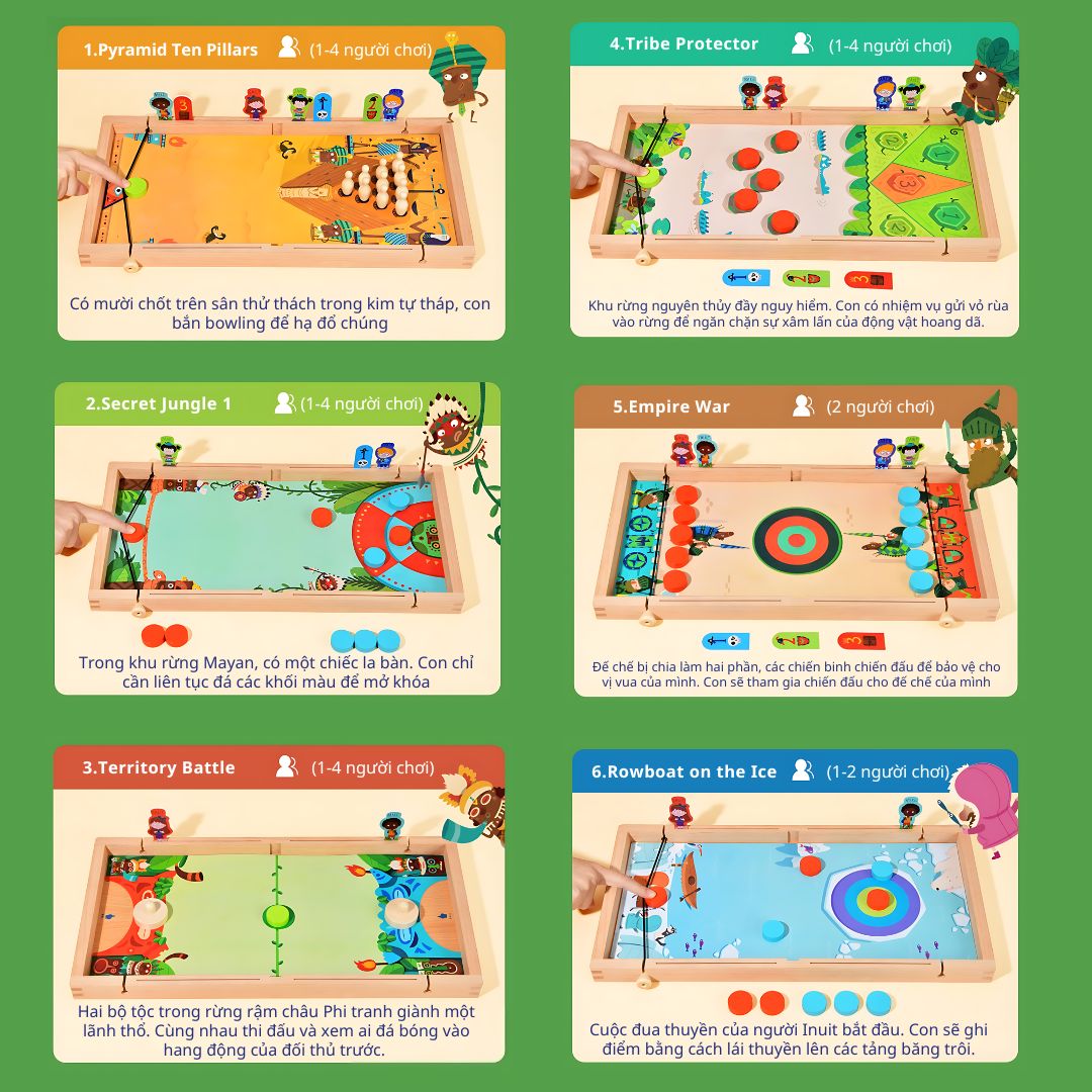 Cờ Búng Xuyên Lỗ Đối Kháng Mideer 10 In 1 Carrom Board Game 3+