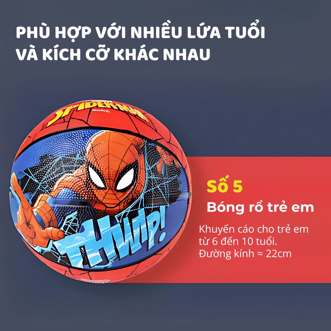 Bóng Rổ Trẻ Em Size 5 Chính Hãng Mesuca Marvel- Spider Man 3+