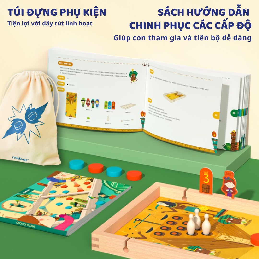 Cờ Búng Xuyên Lỗ Đối Kháng Mideer 10 In 1 Carrom Board Game 3+