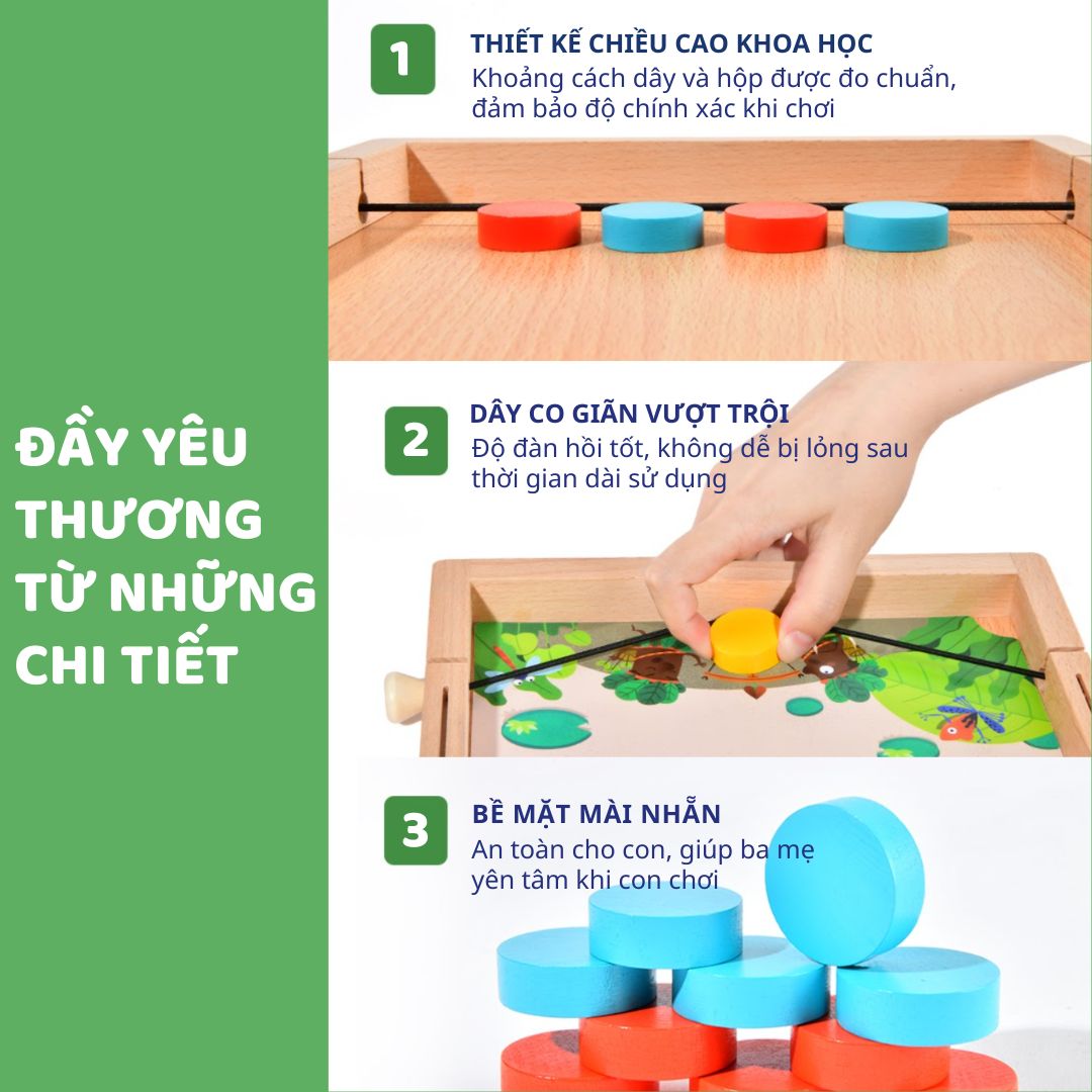 Cờ Búng Xuyên Lỗ Đối Kháng Mideer 10 In 1 Carrom Board Game 3+