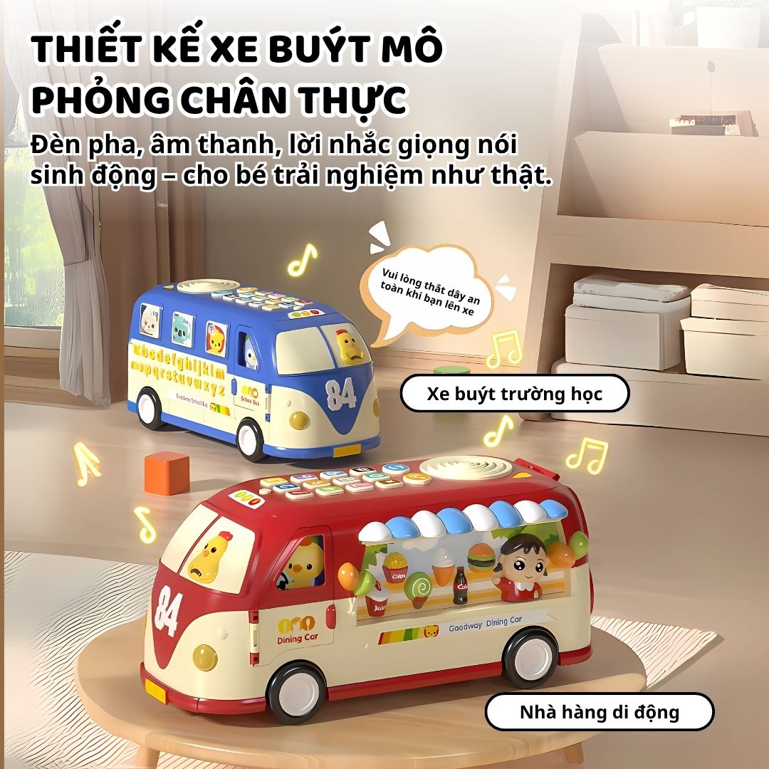 Đồ Chơi Xe Buýt Phát Nhạc Cho Bé Goodway Learning Bus 1+