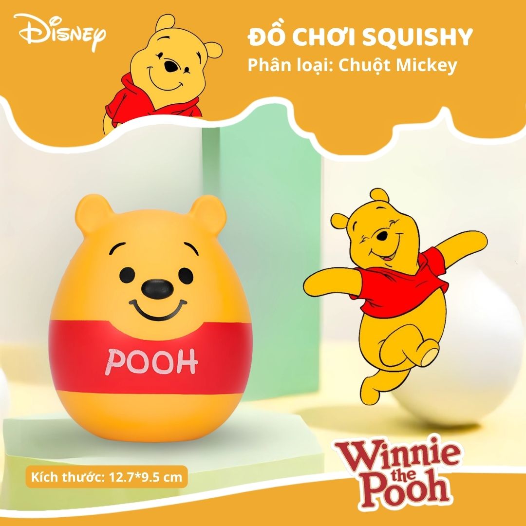 Đồ Chơi Squishy Giảm Căng Thẳng Chính Hãng Marvel Disney- Pooh 8+