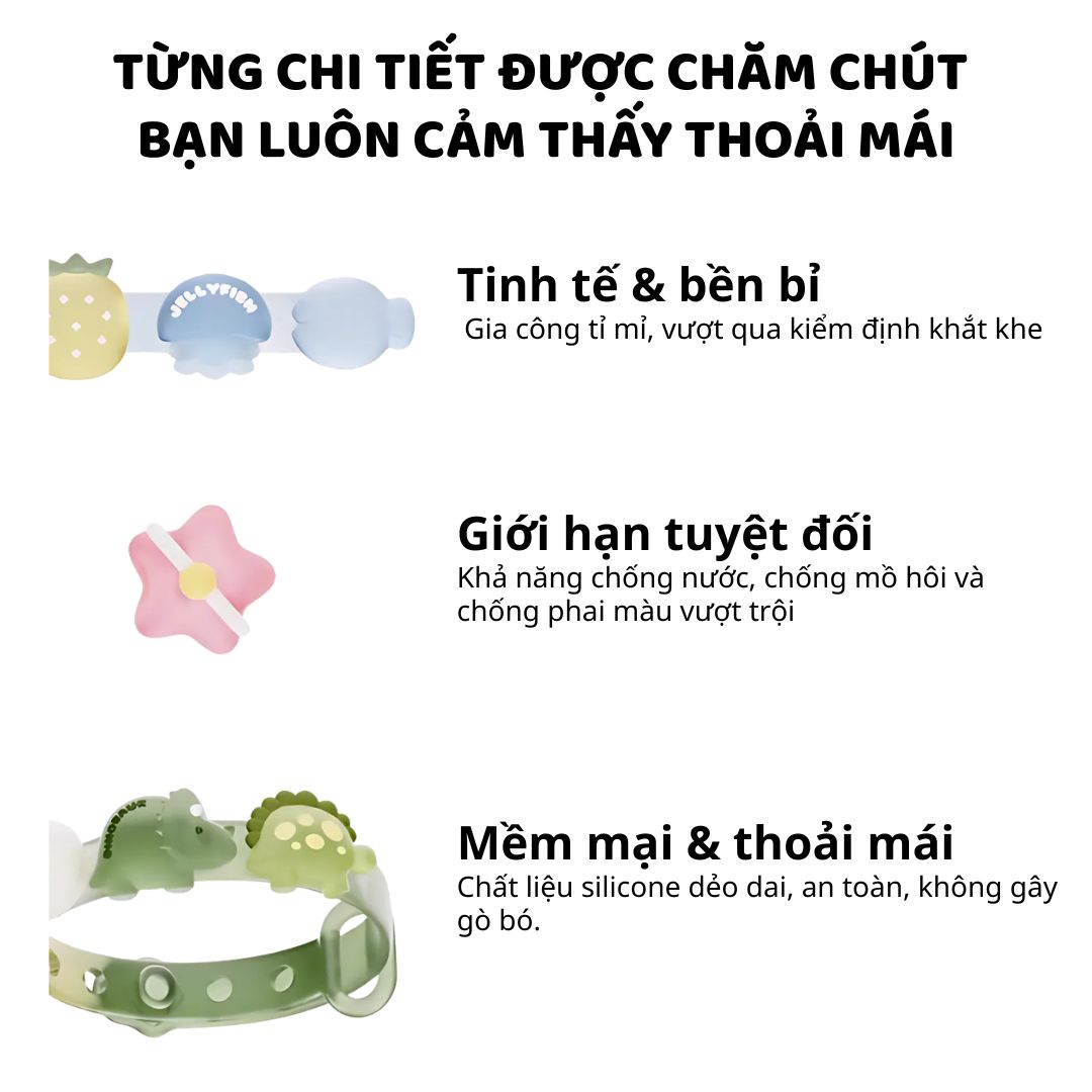 Vòng Đeo Tay Tinh Dầu Đuổi Muỗi Cho Bé Zoyzoii DIY Essential Oil Bracelet E21- Blue