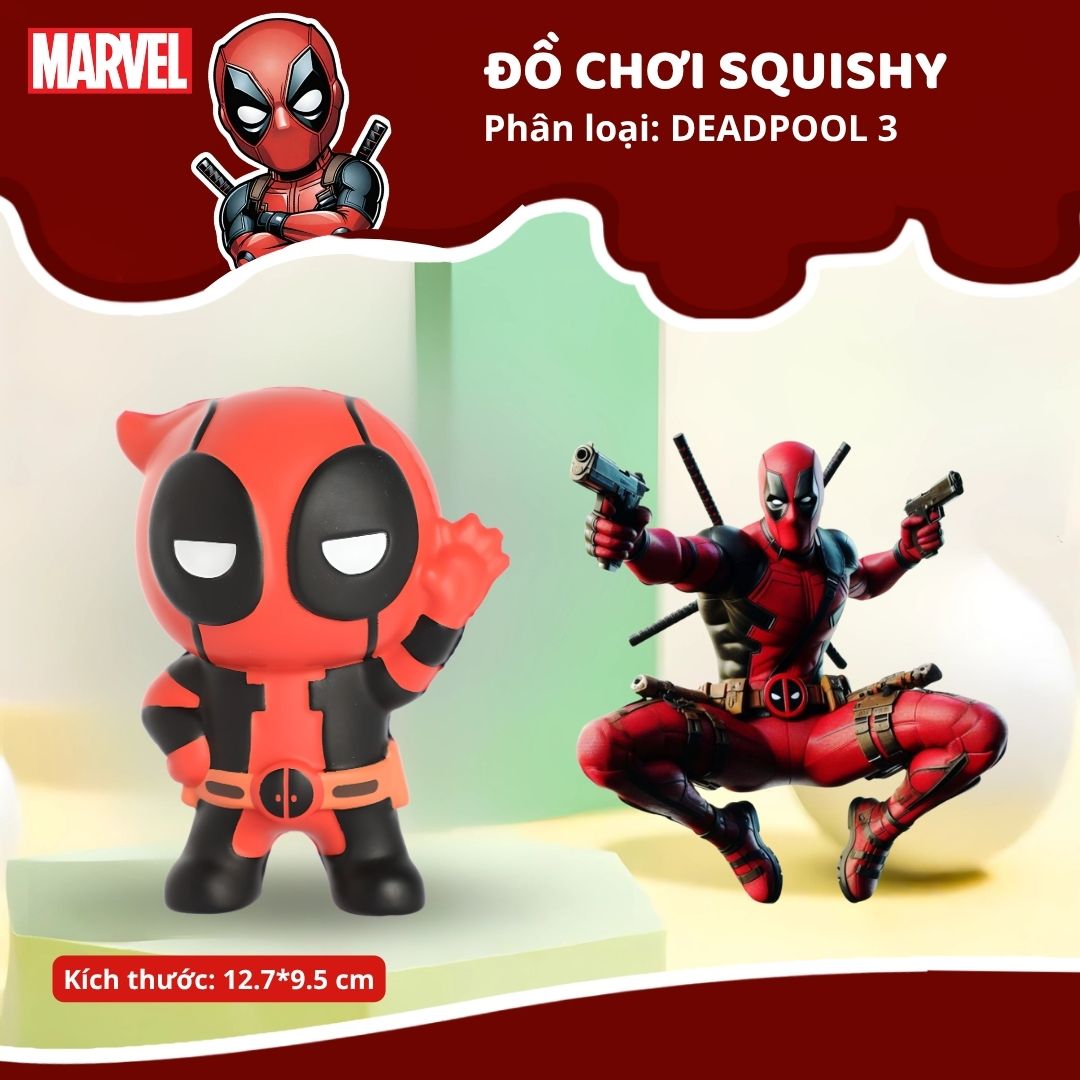 Đồ Chơi Squishy Deadpool Cho Bé Chính Hãng Marvel Disney 8+