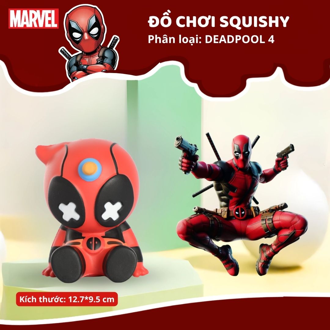 Đồ Chơi Squishy Deadpool Cho Bé Chính Hãng Marvel Disney 8+