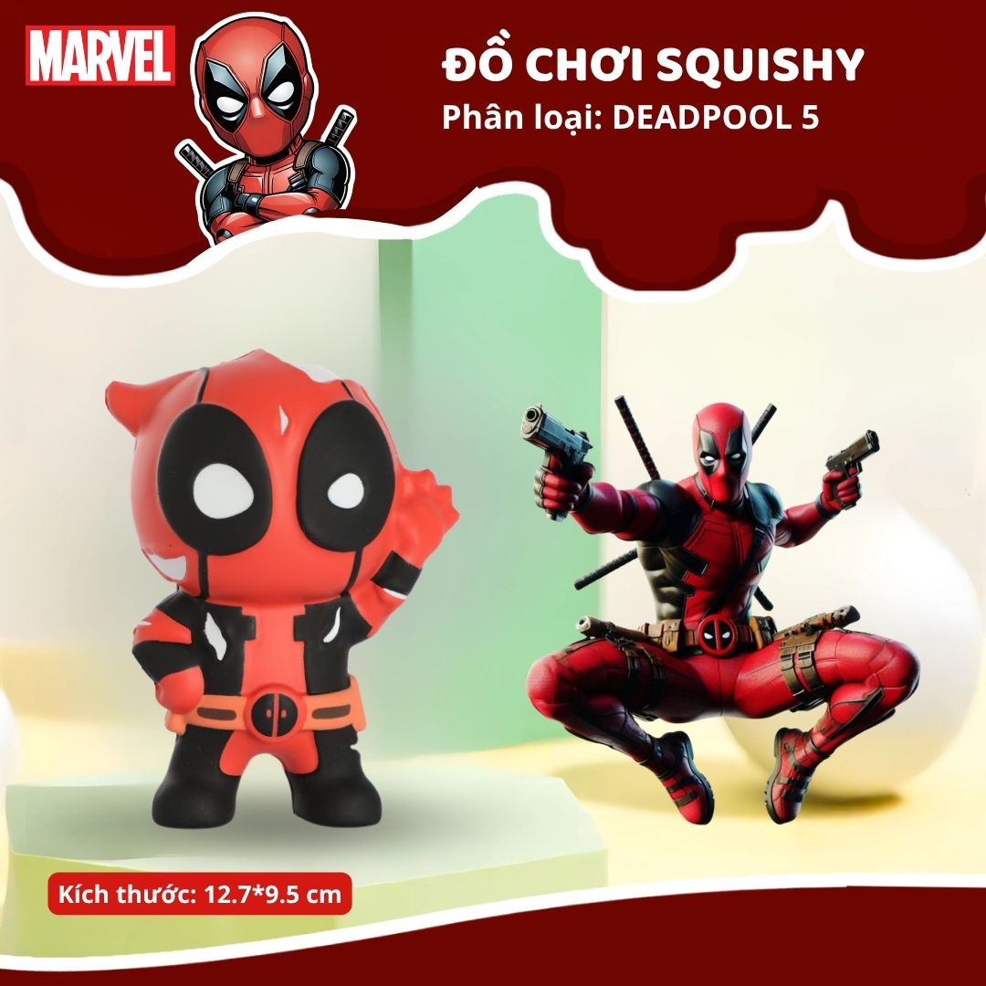 Đồ Chơi Squishy Deadpool Cho Bé Chính Hãng Marvel Disney 8+