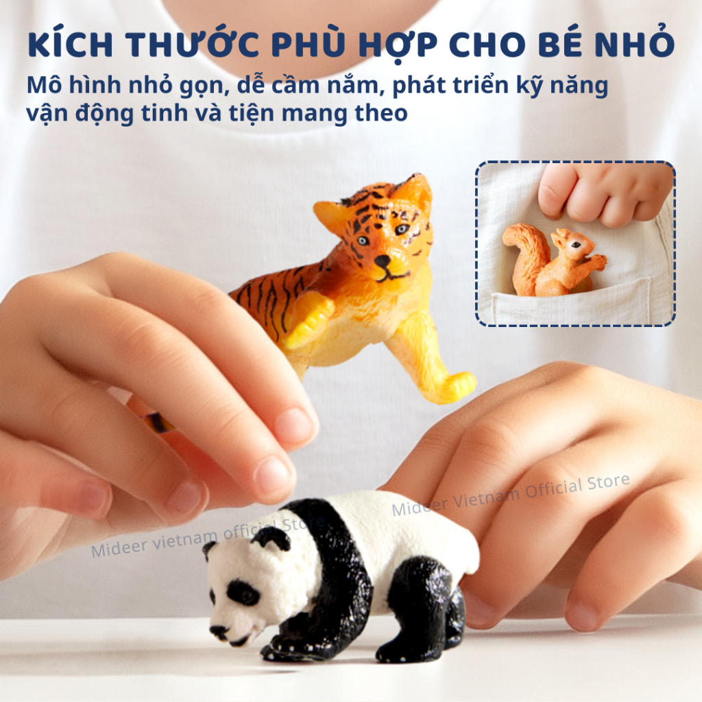 Đồ Chơi Mô Hình Động Vật Thú Rừng 15 Con Mideer Animal Toys Set 3+