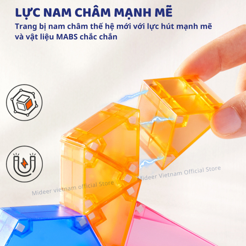 Đồ Chơi Nam Châm Hình Khối Cho Bé Mideer Creative Magnetic Building Blocks 20 Chi Tiết 3+