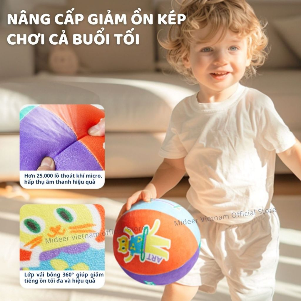 Bóng Vải Cho Bé Sơ Sinh Mideer Silent Bouncy Ball 18m+