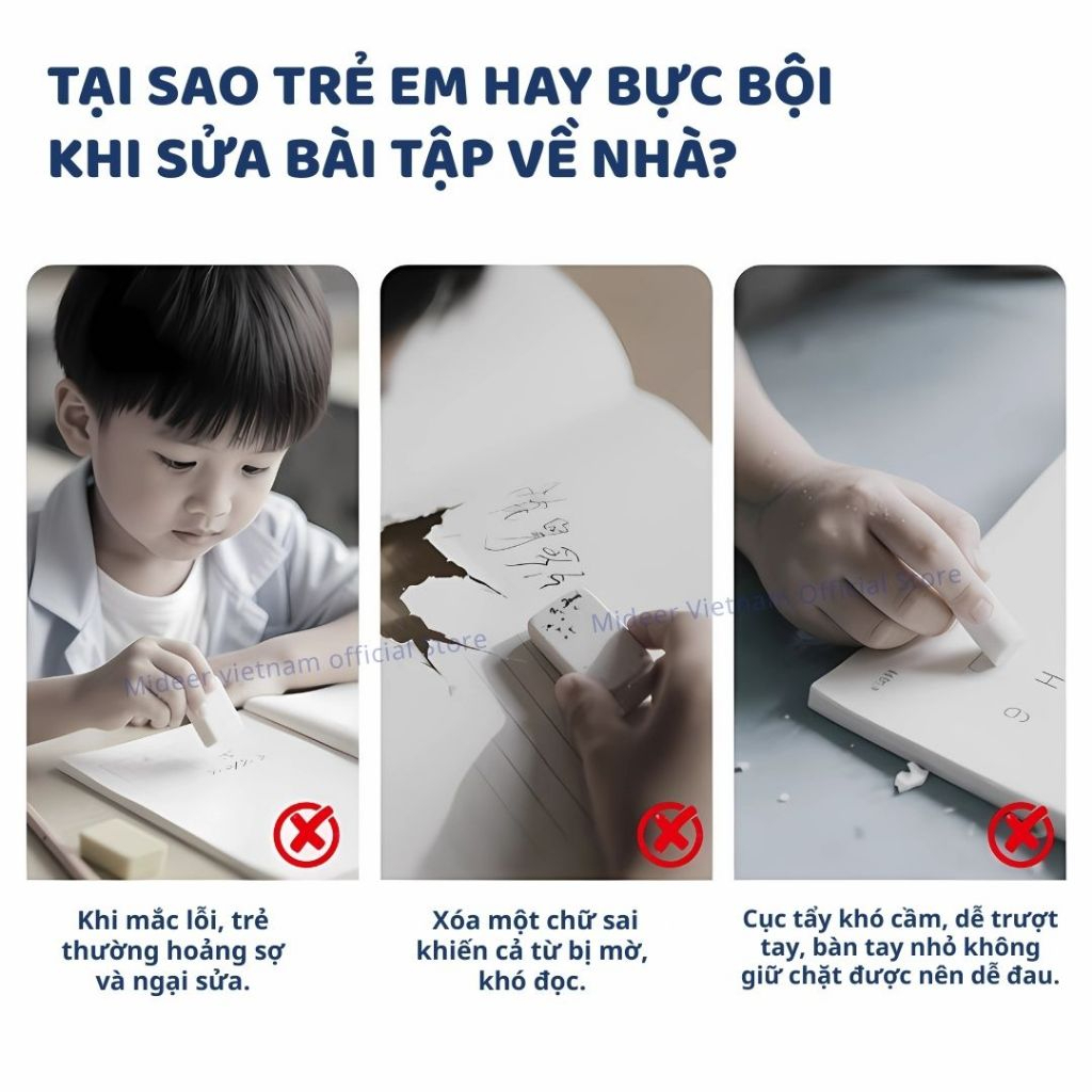 Tẩy Bút Chì Siêu Sạch Cho Bé Mideer PinPoint Eraser 3+