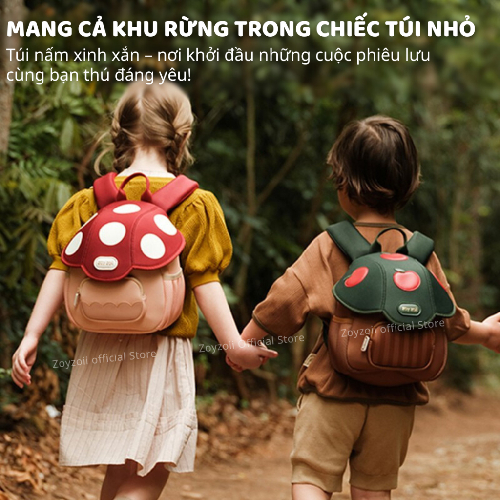 Balo Cho Bé Mầm Non Zoyzoii Mushroom Series B50- Cây Nấm