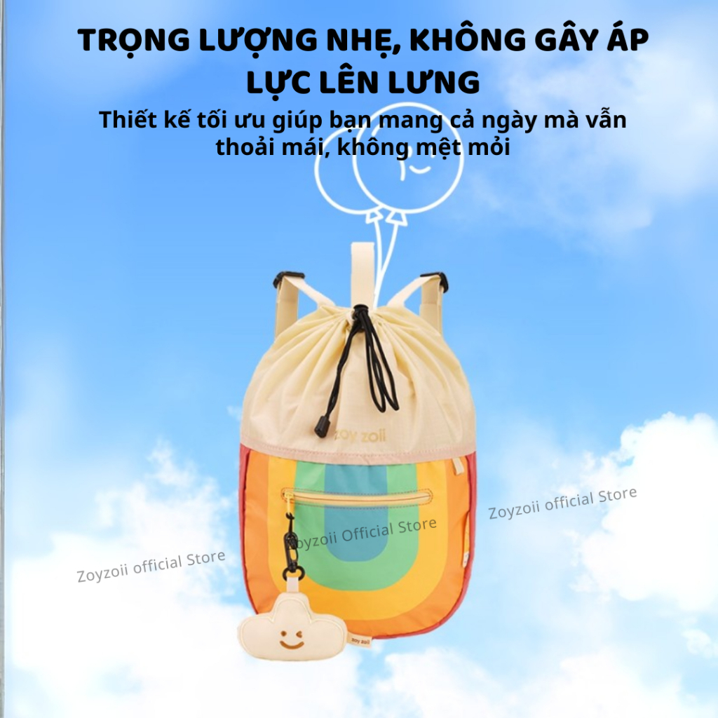 Balo Du Lịch Cho Bé Zoyzoii B36 Outdoor Drawstring- Kiwi
