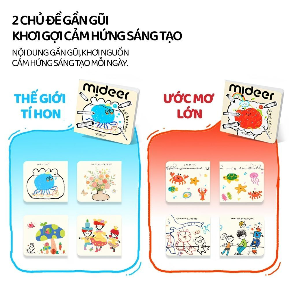 Tranh Tô Sáng Tạo Cho Bé Mideer Imagine & Create Sketchbook – Big Dreams 3+