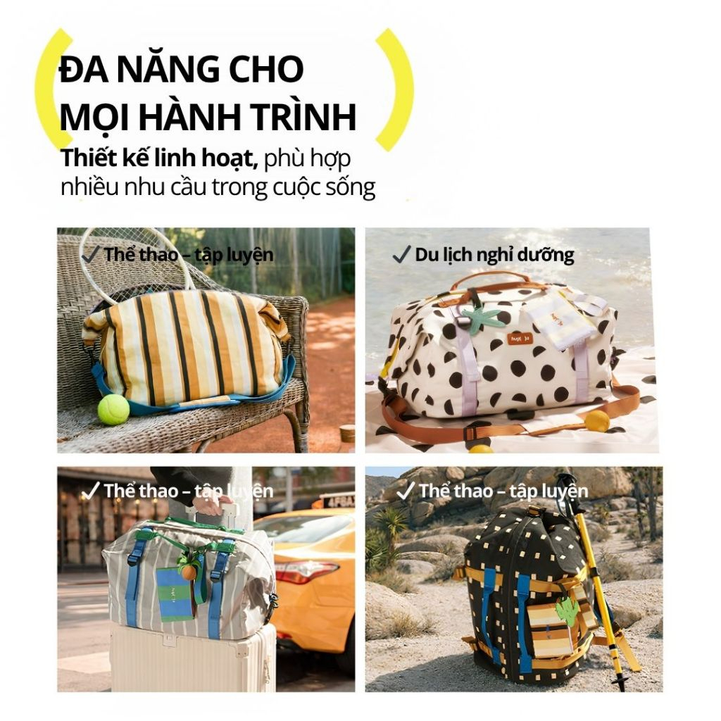 Túi Du Lịch 3in1 Đa Năng Chống Nước Hugz Travel Bag-  Summer Soiree ( size M )