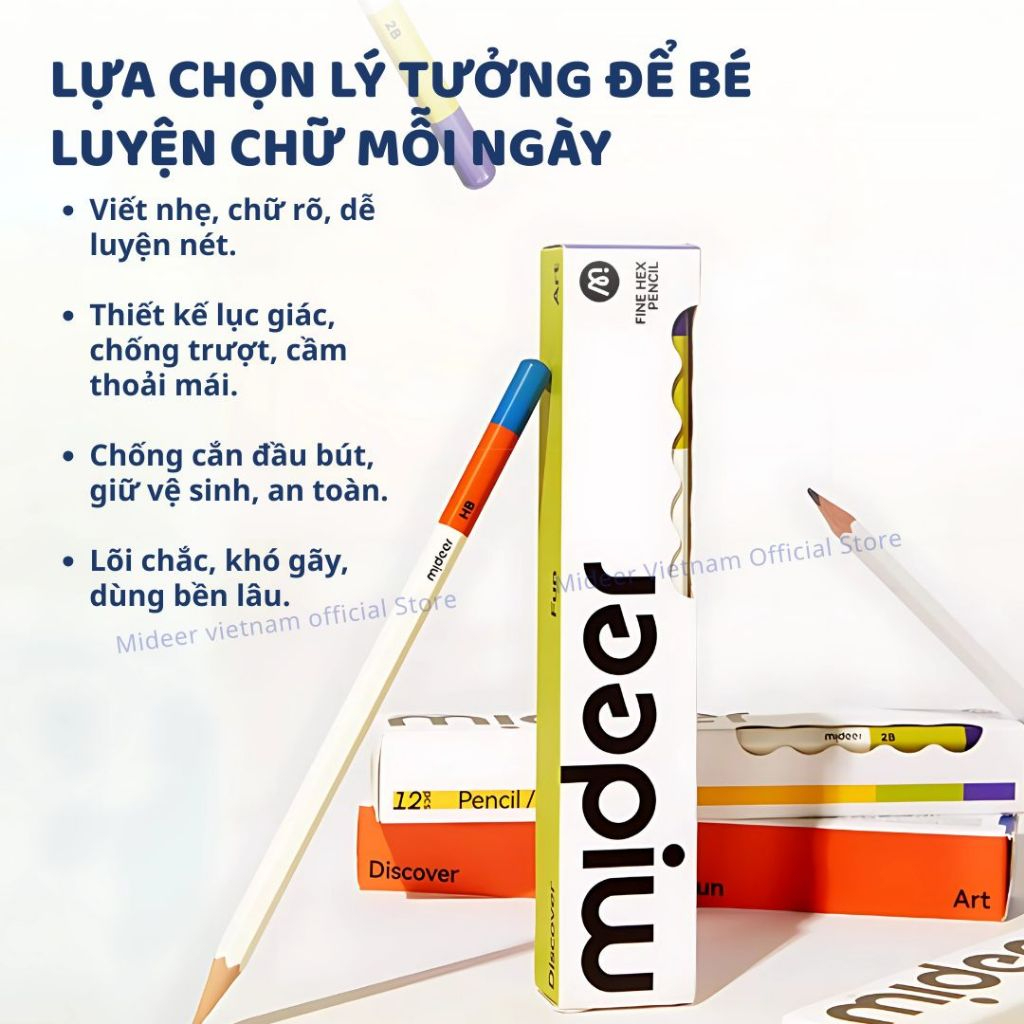 Bút Chì HB Cho Bé Mideer Fine Hex Pencil