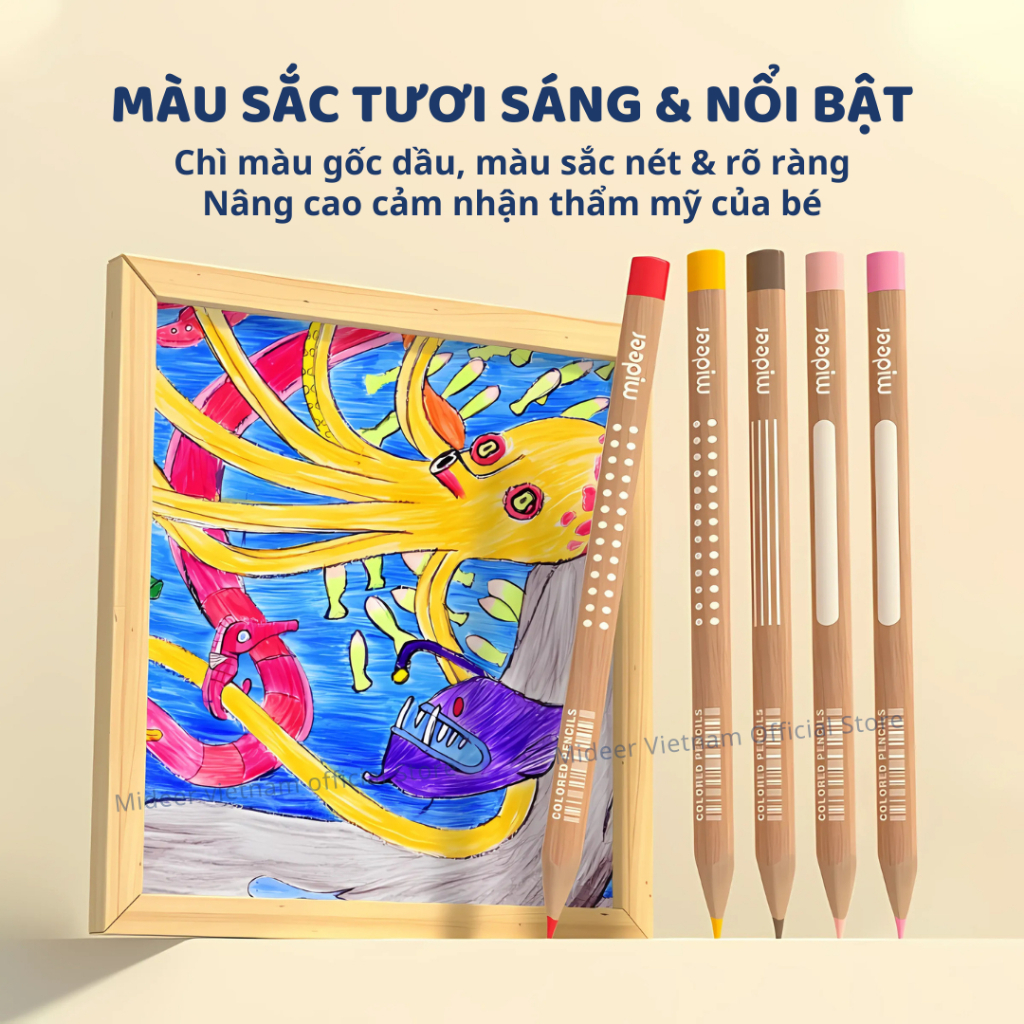 Bút Chì Màu Cho Bé 48 Màu Mideer Vibrant Colored Pencil 3+