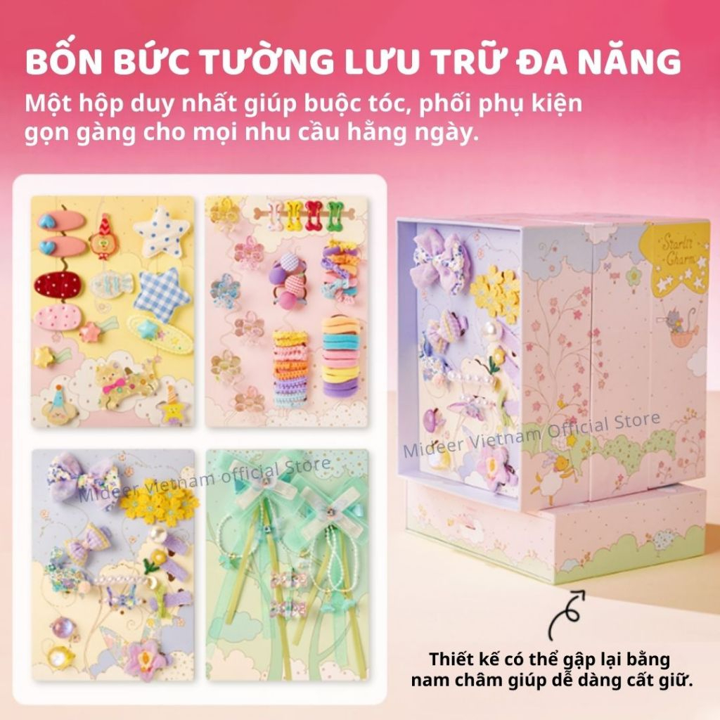 Phụ Kiện Kẹp Tóc Cho Bé Gái Hair Clips Gift Box 3+