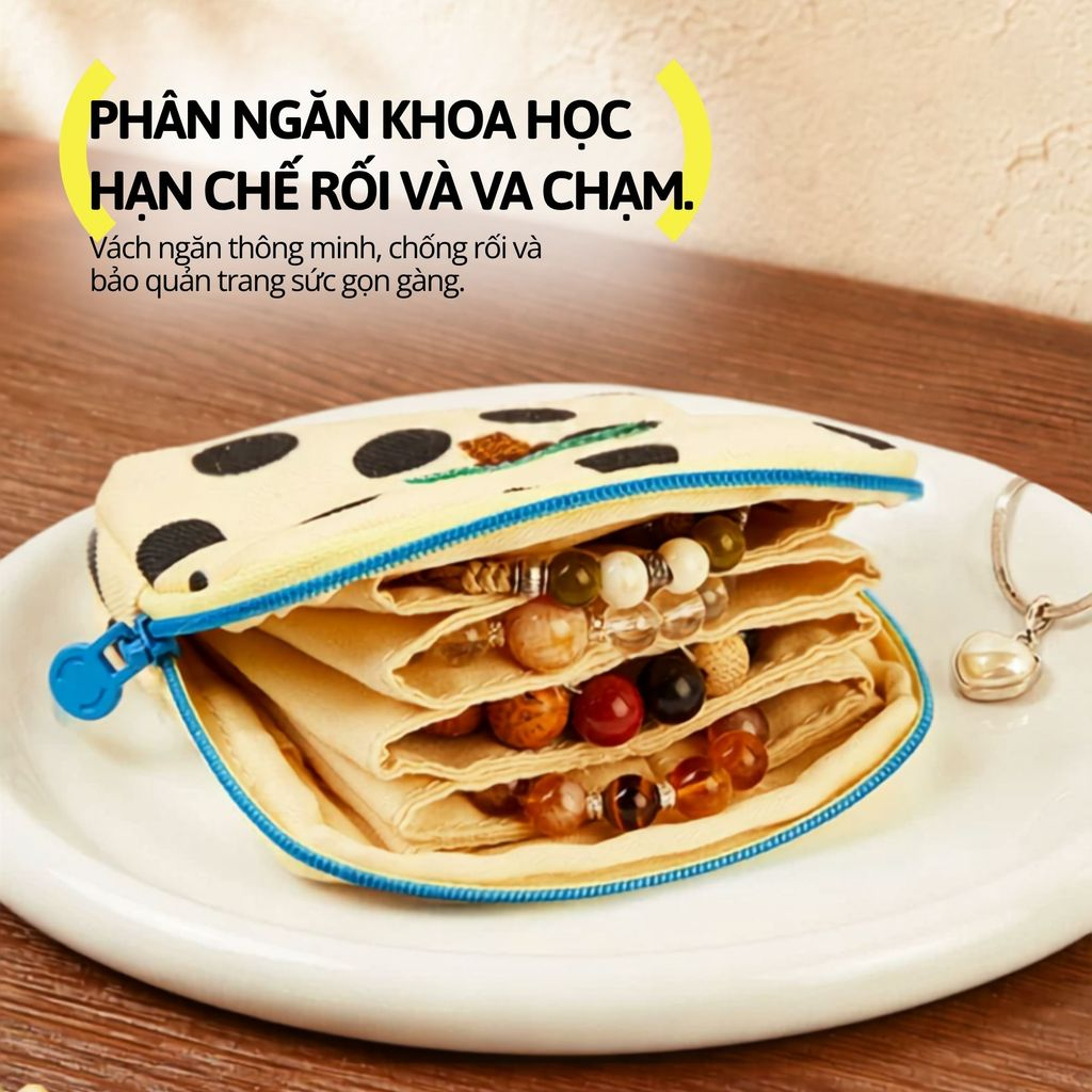 Túi Đựng Trang Sức Đa Năng Hugz 2in1 Charm Pouch- Wave Cafe